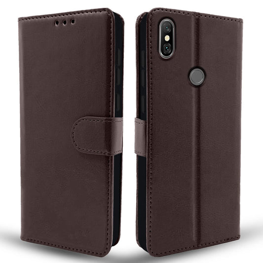 Pikkme Redmi Note 6 Pro Vintage Flip Cover | Coffee