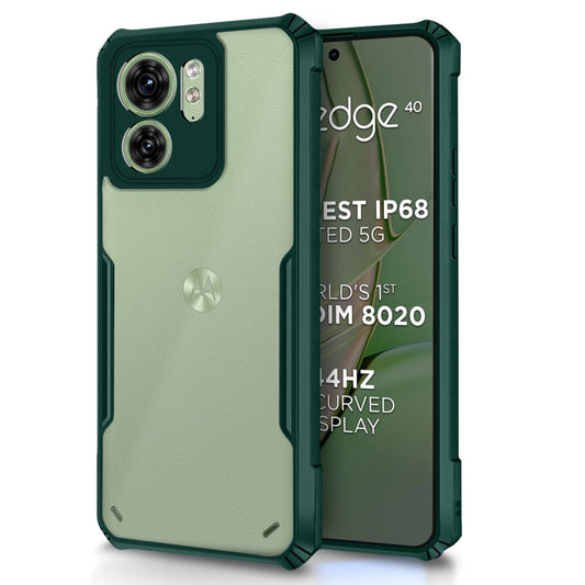 Pikkme Moto Edge 40 Back Cover Crystal Clear Transparent Back Eagle Case (green)