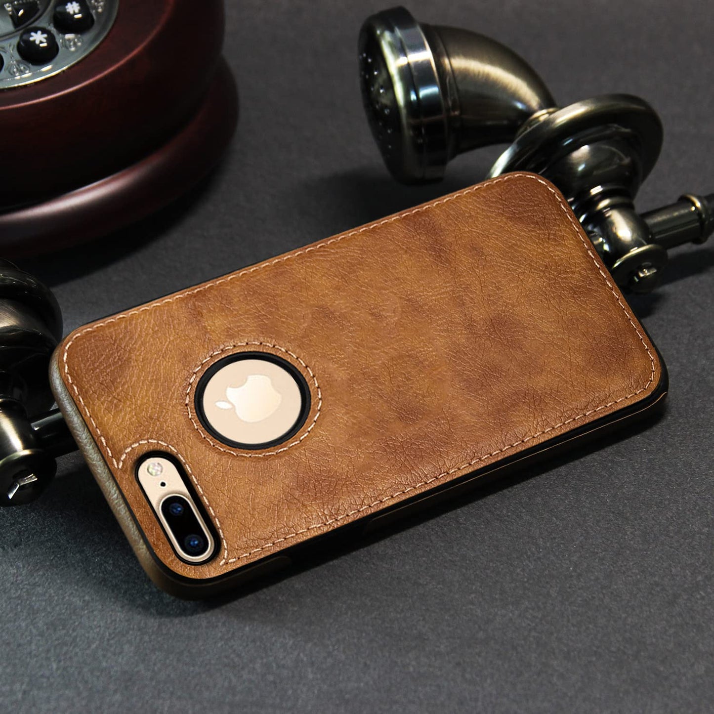 Pikkme iPhone 7 Plus / 8 Plus Leather Back Cover | Brown