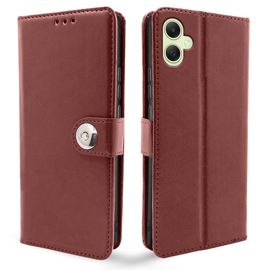 Pikkme Samsung Galaxy A05 Button Flip Cover (Brown)