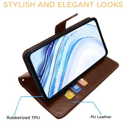 Pikkme Mi Redmi Note 10 Lite/Redmi Note 9 Pro/Note 9 Pro Max  Constrast Flip Cover | Brown & Coffee