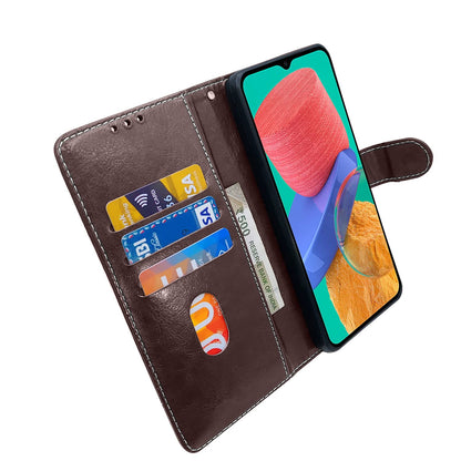 Pikkme Samsung Galaxy M33 5G Constrast Flip Cover | Coffee & Brown