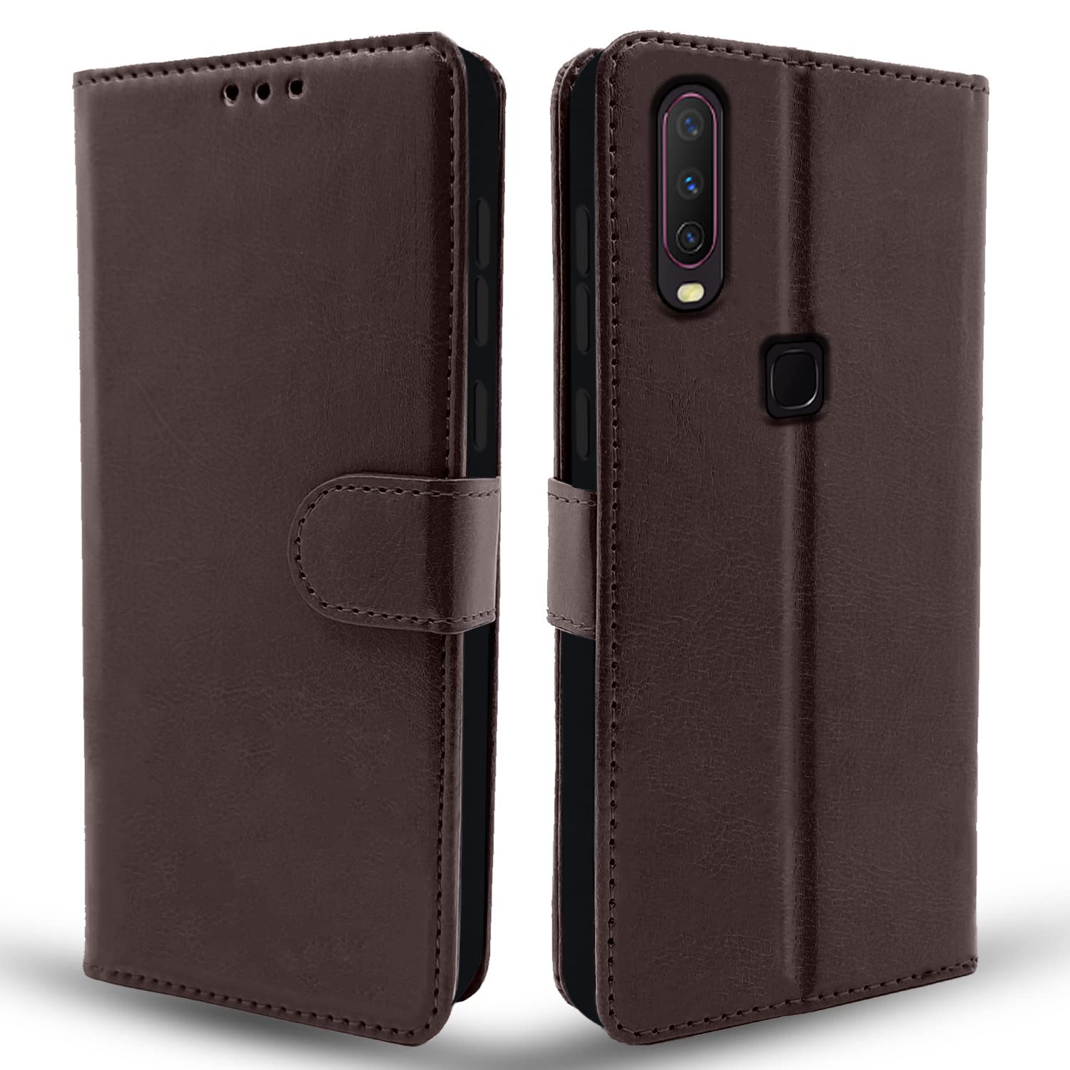 Pikkme Vivo Y12 / Y15 / Y17 / U10 Vintage Flip Cover | Coffee