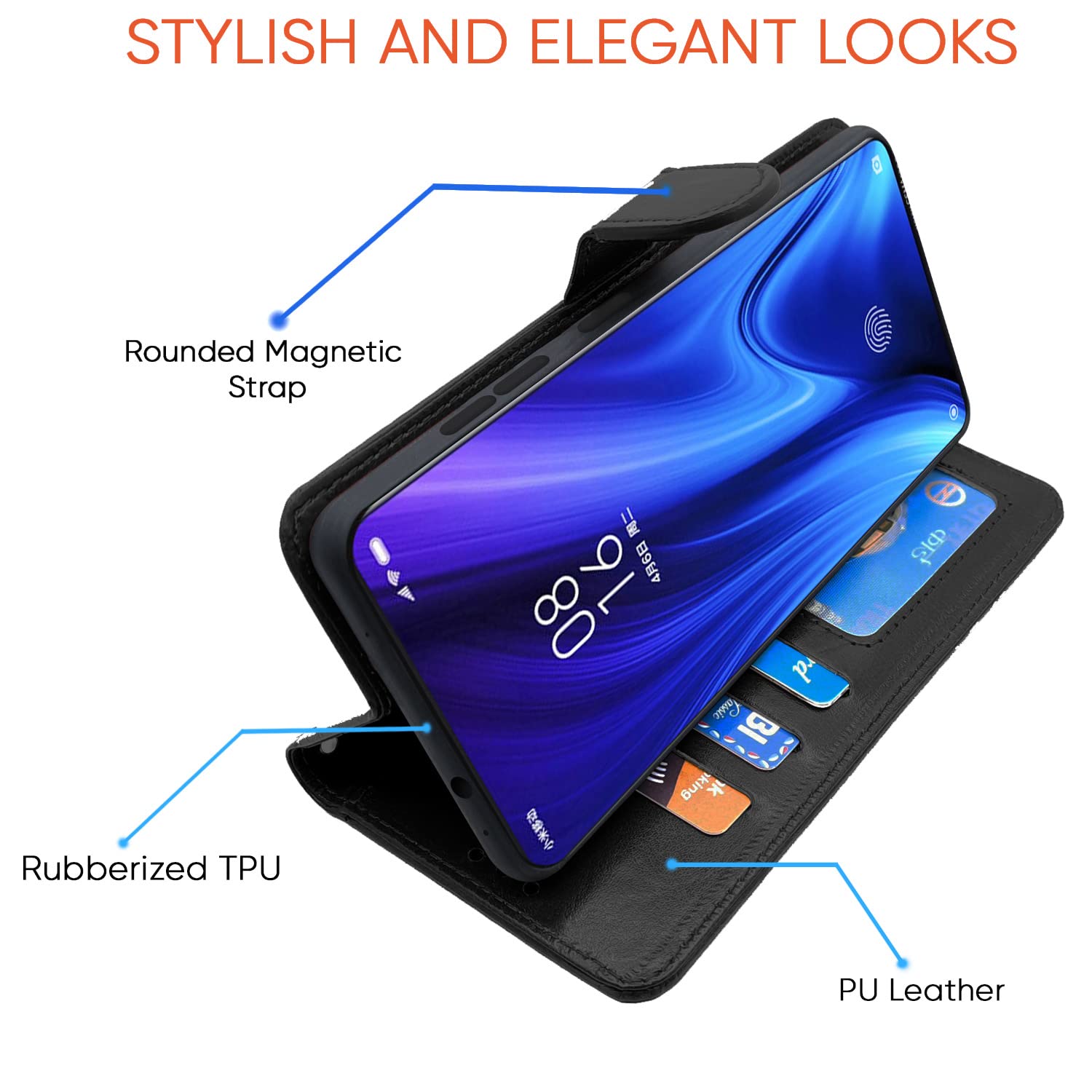 Pikkme Mi Redmi K20 / K20 Pro Vintage Flip Cover | Black