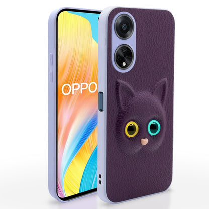 Pikkme Oppo F23 5G Kitty Back Cover (Purple)