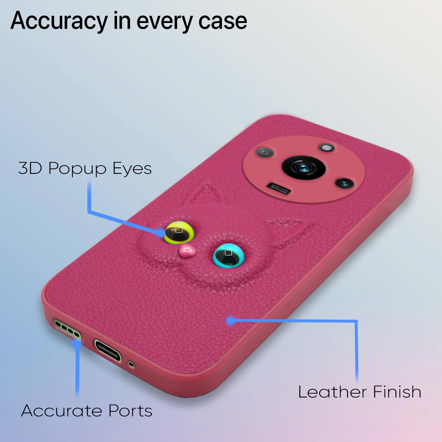 Pikkme Realme 11 Pro Kitty Back Cover (Pink)