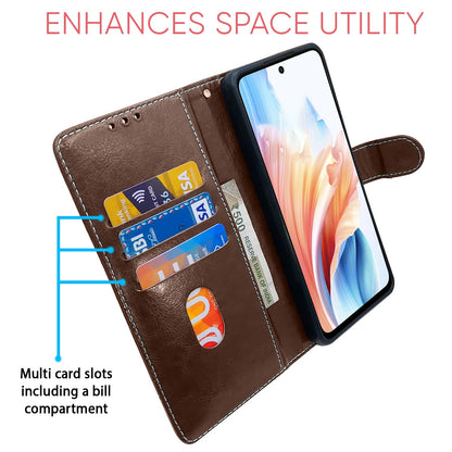 Pikkme Oppo A79 5G Contrast Flip Cover (Brown)