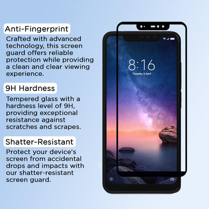 Pikkme Redmi Note 6 Pro Tempered Glass Screen Protector Edge To Edge Coverage With Easy Installation Kit