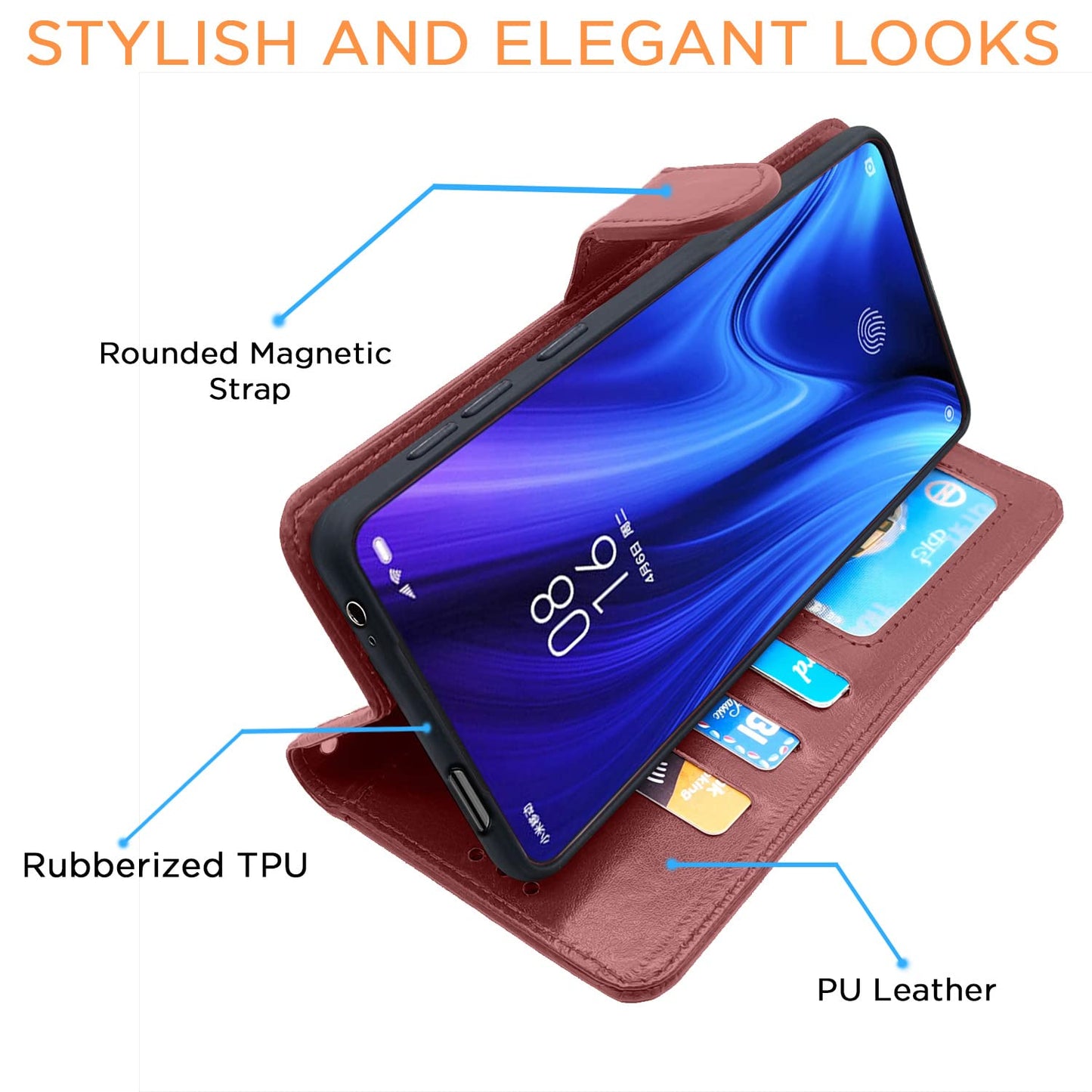 Pikkme Mi Redmi K20 / K20 Pro Vintage Flip Cover | Brown