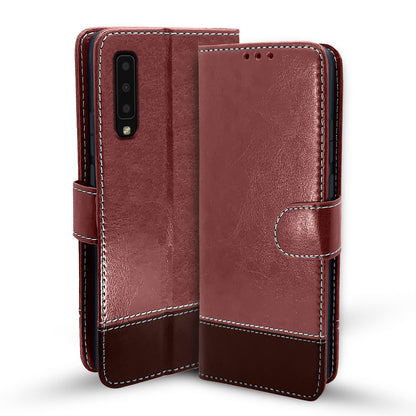 Pikkme Samsung Galaxy A7 2018 5G Constrast Flip Cover | Brown & Coffee