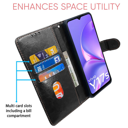 Black wallet flip cover for Vivo Y17s – Pikkme – photo 3