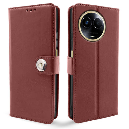 Pikkme Realme 11 / 11X 5G  Button Flip Cover (Brown)