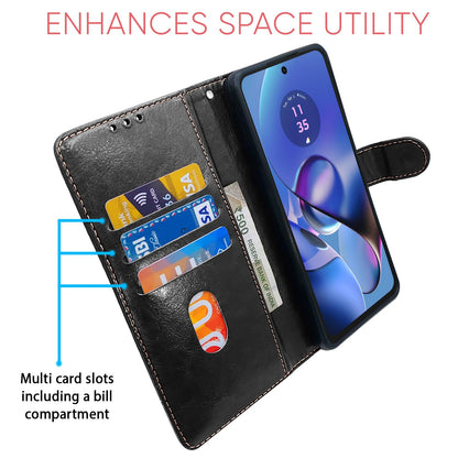 Pikkme Moto G54 5G Contrast Flip Cover (Black)
