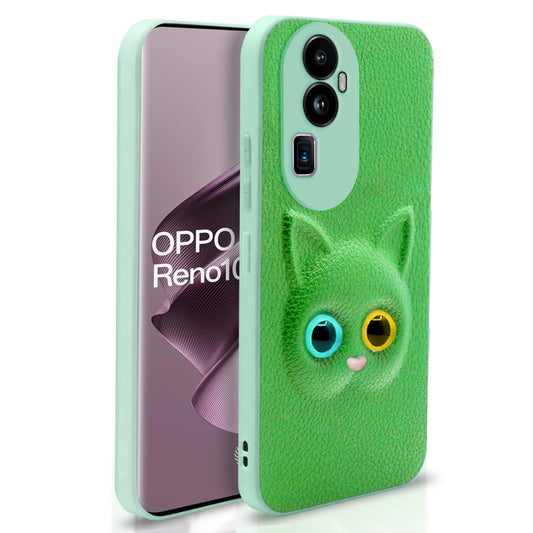 Pikkme Oppo Reno 10 Pro Plus 5G Kitty Back Cover (Green)