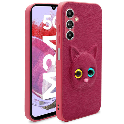 Pikkme Samsung Galaxy M34 5G Kitty Back Cover (Pink)