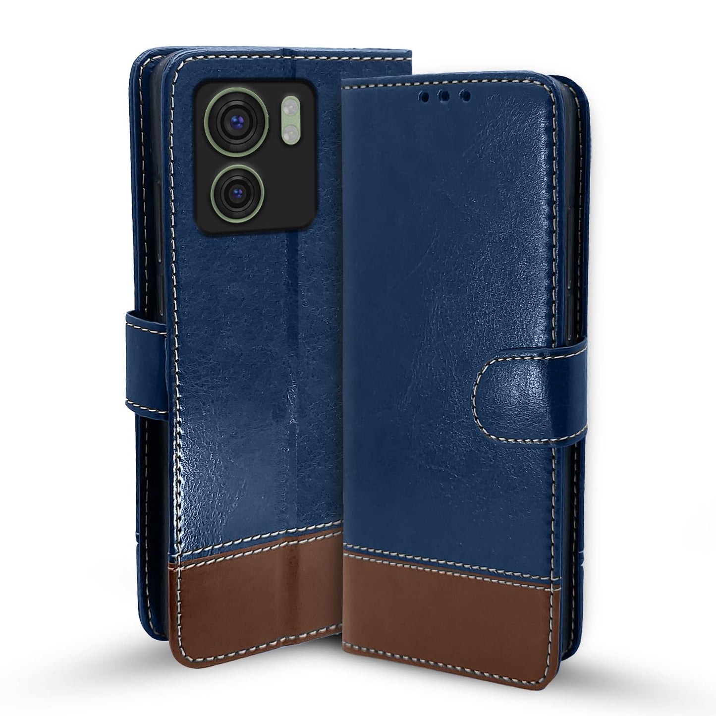 Pikkme Moto Edge 40 Contrast Flip Cover (Blue)