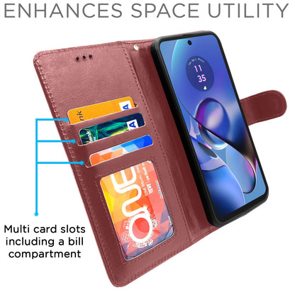 Pikkme Moto G54 5G Vintage Flip Cover (Brown)