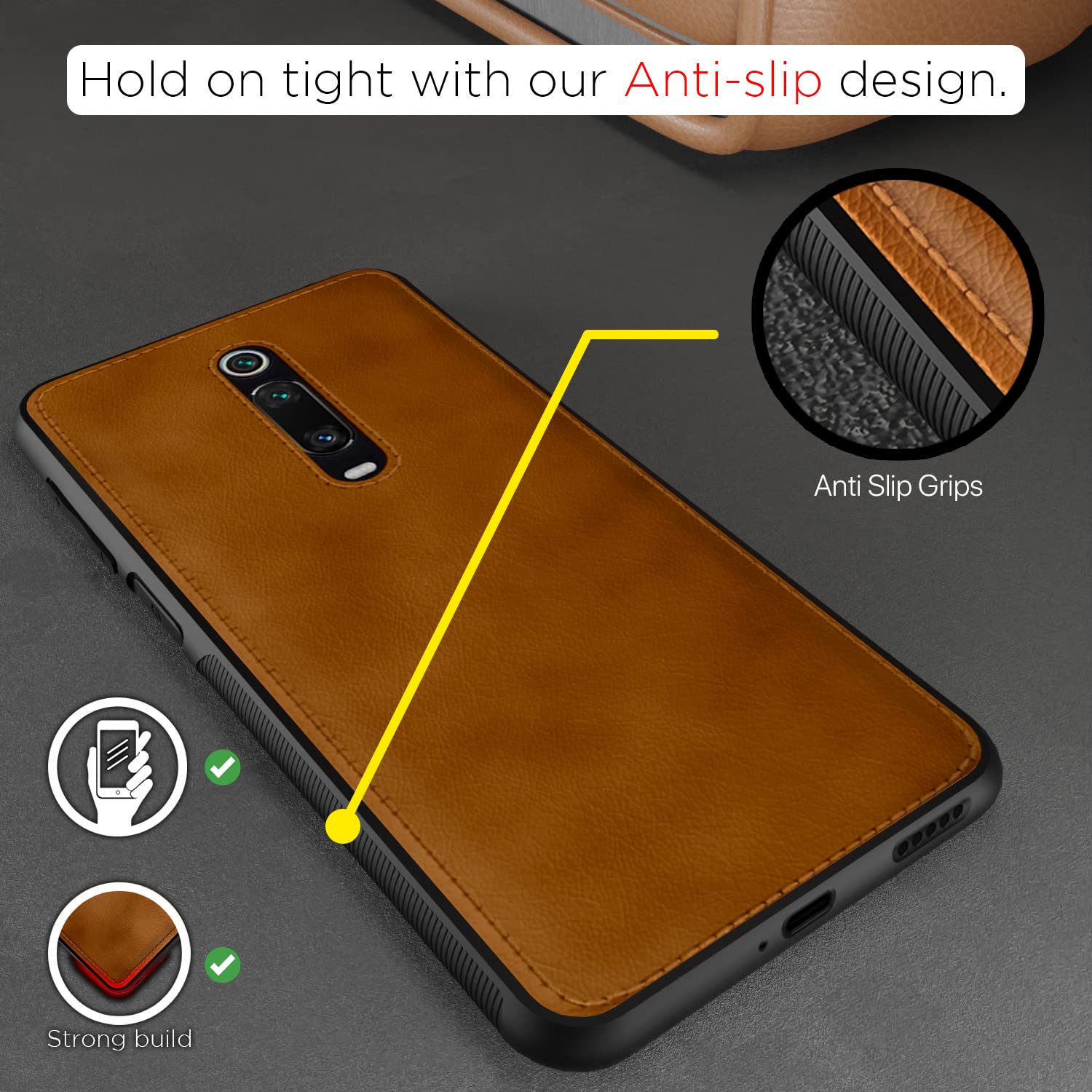 Pikkme Redmi K20 / K20 Pro Leather Back Cover | Brown