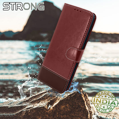 Pikkme Oppo A54 Constrast Flip Cover | Brown & Coffee