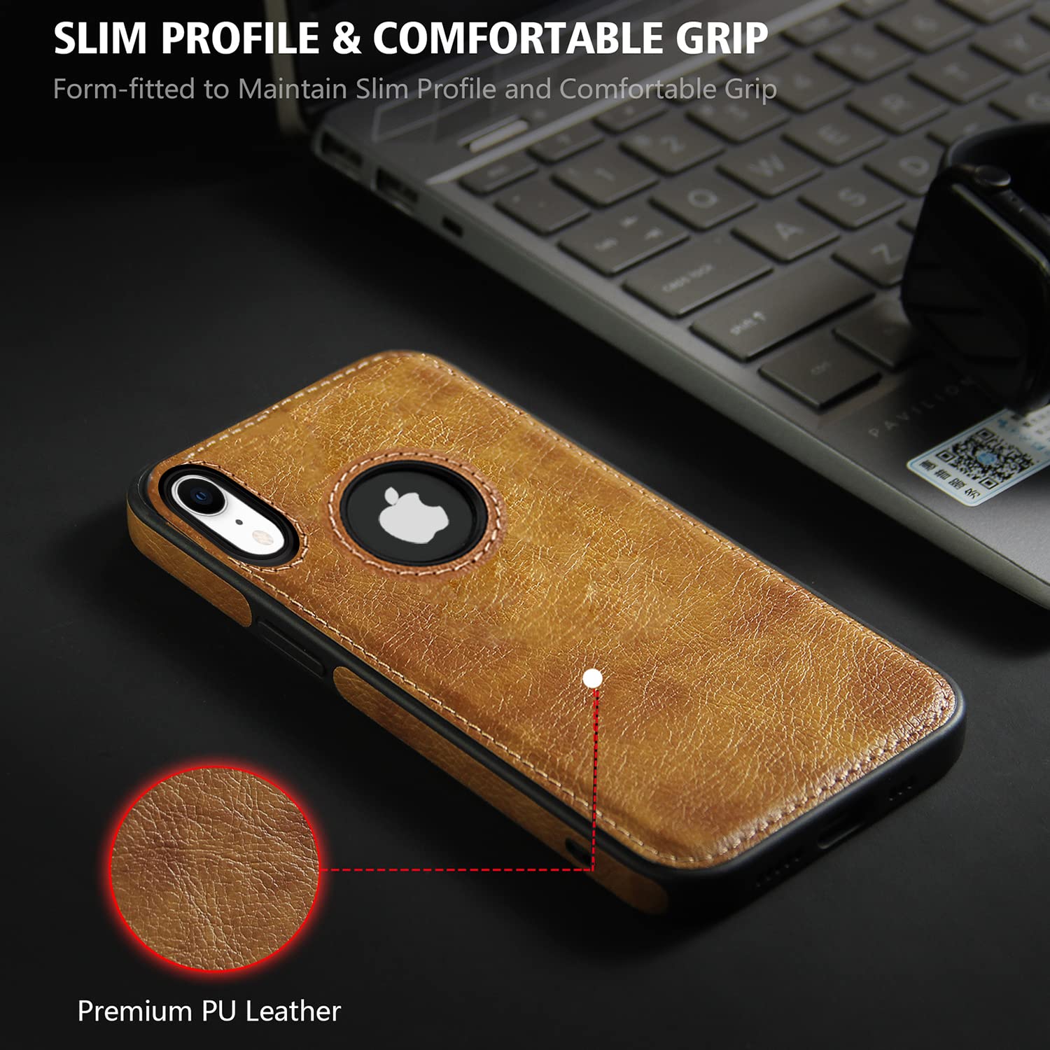 Pikkme iPhone XR Leather Back Cover | Brown