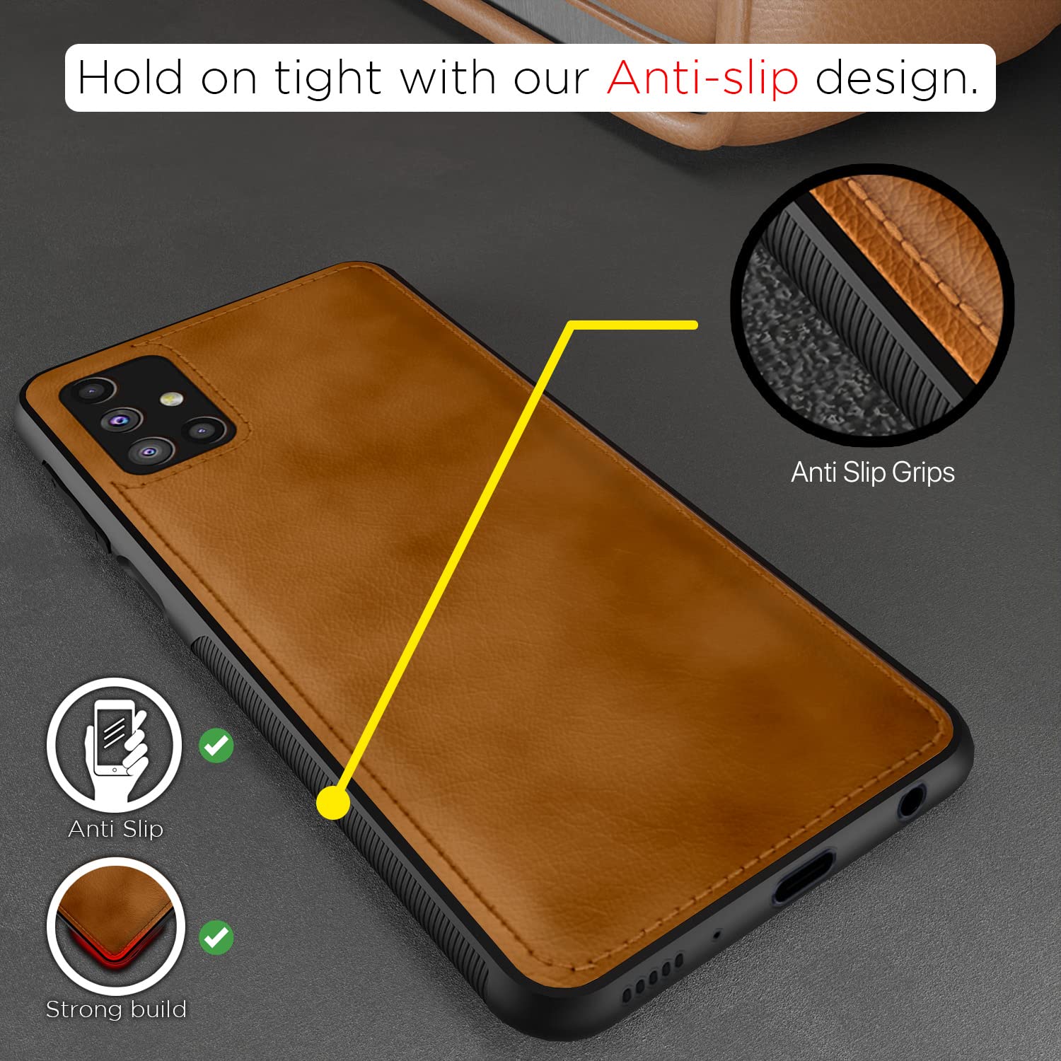 Pikkme Samsung Galaxy M51 Leather Back Cover | Brown