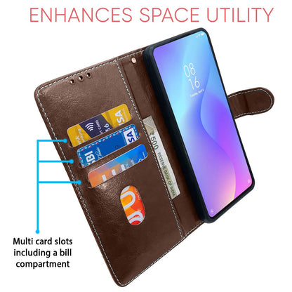 Pikkme Mi Redmi K20 / K20 Pro Constrast Flip Cover | Brown & Coffee