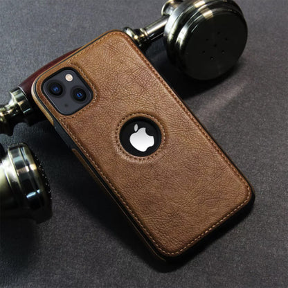 Pikkme iPhone 13 Leather Back Case Brown