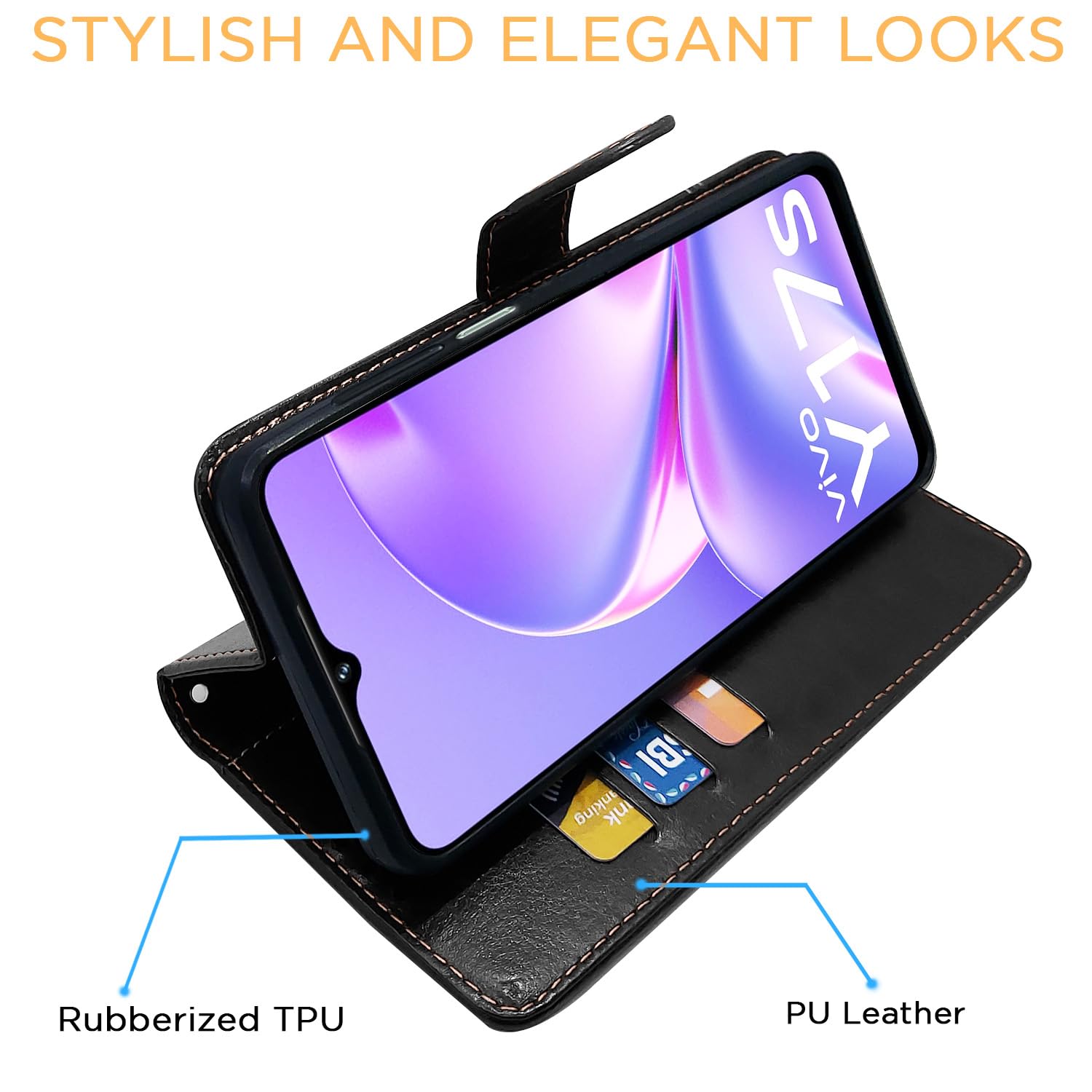 Black flip cover for Vivo Y17s – Pikkme – photo 5