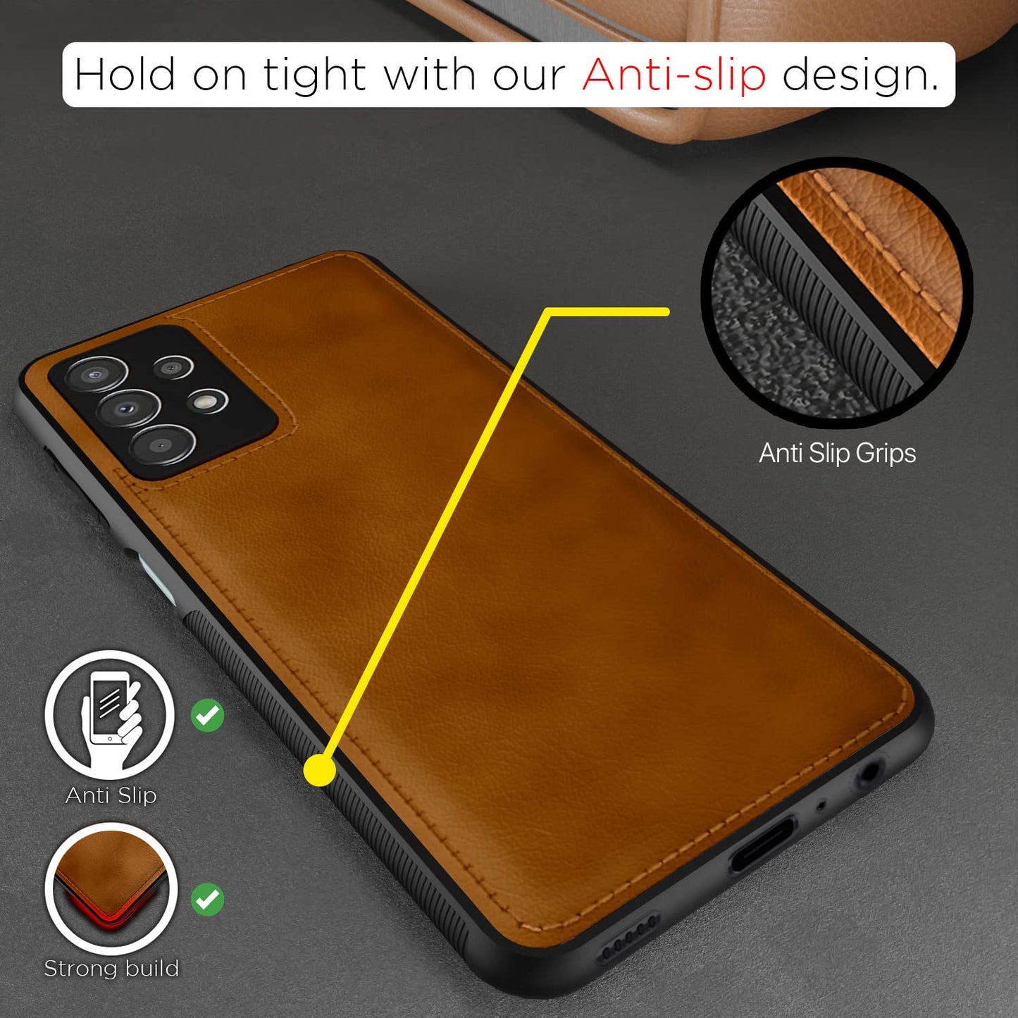 Pikkme Samsung Galaxy A13 4G Leather Back Cover | Brown