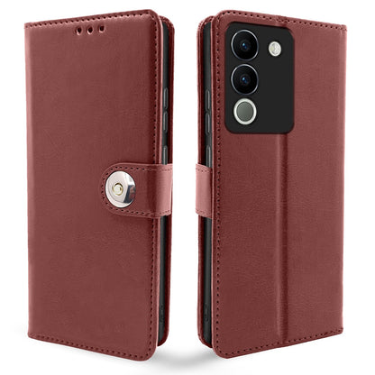 Pikkme Vivo Y200 5G Button Flip Cover (Brown)