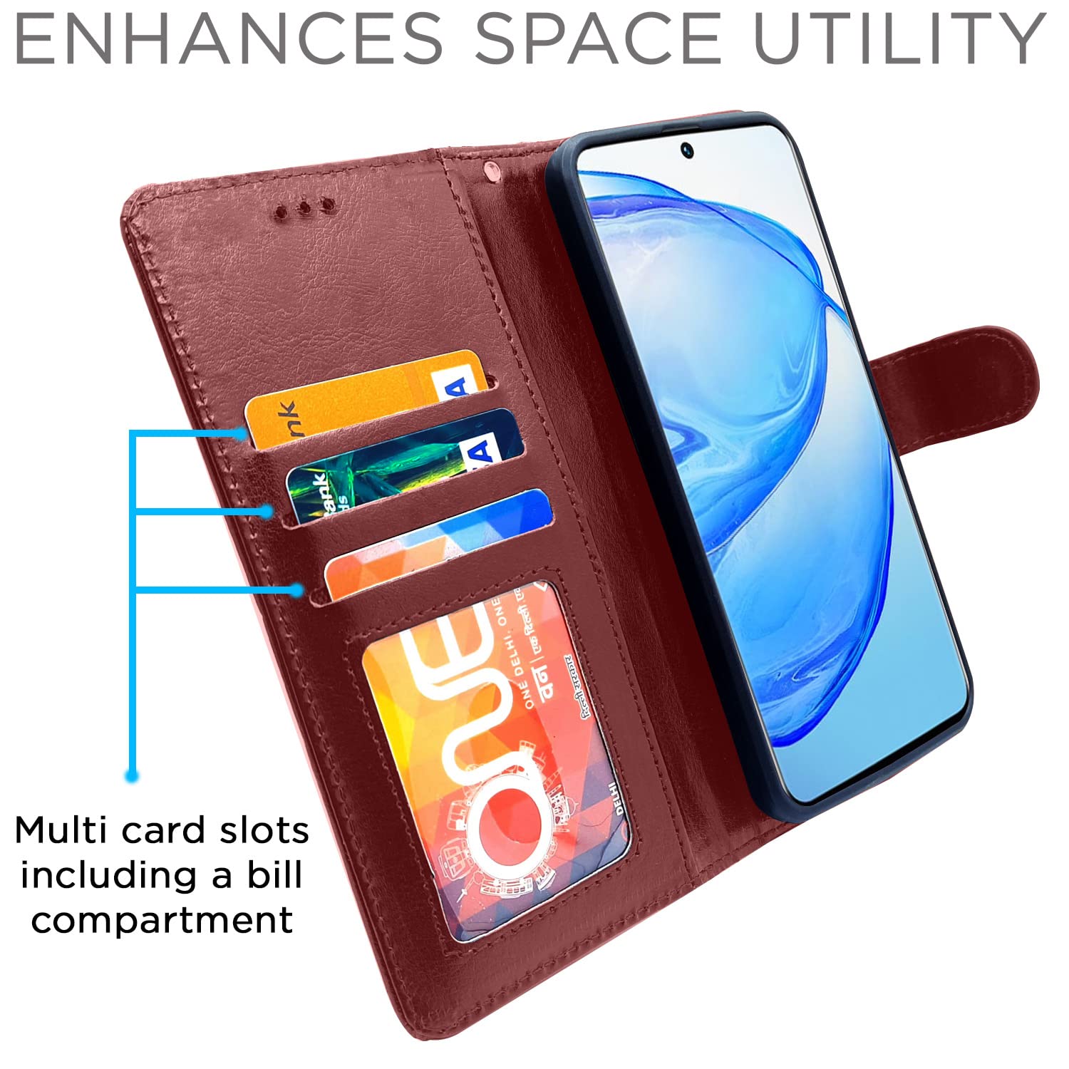 Pikkme Vivo V25 Pro 5G Vintage Flip Cover | Brown