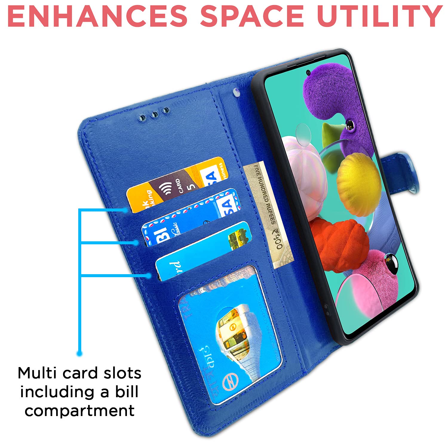 Pikkme Samsung Galaxy A51 Vintage Flip Cover | Blue