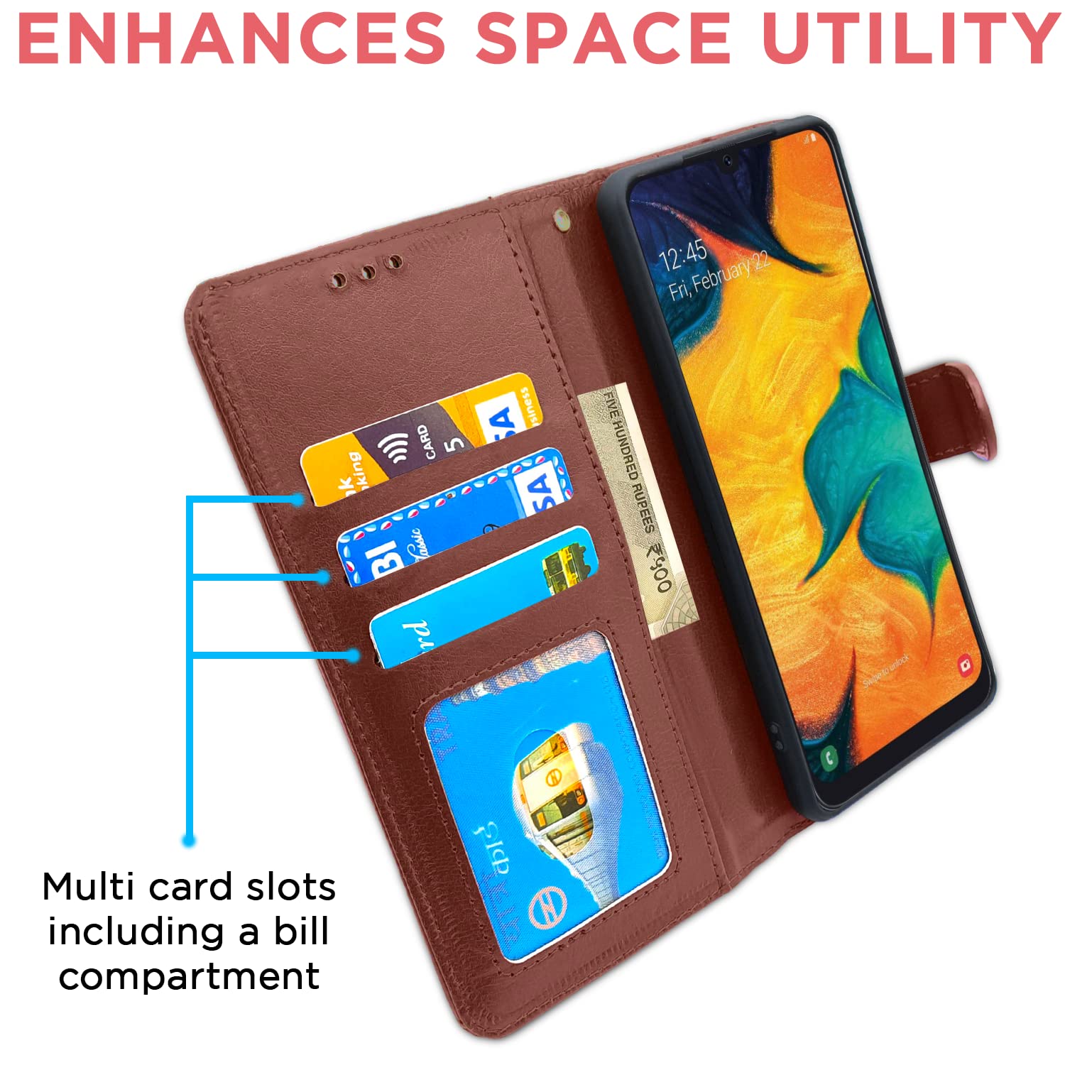 Pikkme Samsung Galaxy A30 / A20 / M10s Vintage Flip Cover | Brown