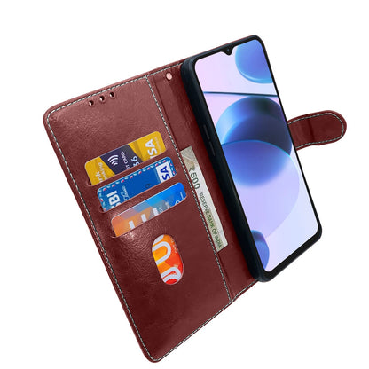 Pikkme Realme C35 Constrast Flip Cover | Brown & Coffee