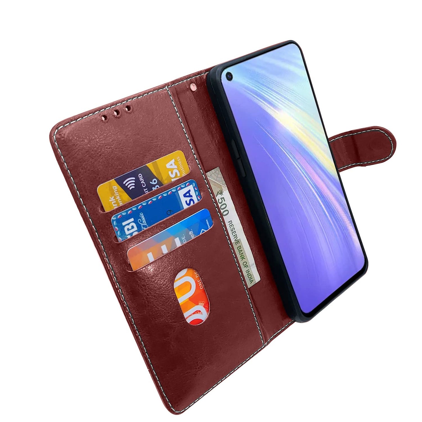 Pikkme Realme 7 / Narzo 30 4G / Narzo 20 Pro Constrast Flip Cover | Brown & Coffee