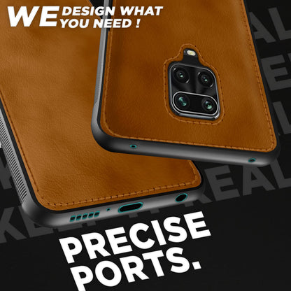 Pikkme Redmi Note 9 Pro/Note 9 Pro Max/Poco M2 Pro/Redmi Note 10 Lite Leather Back Cover | Brown