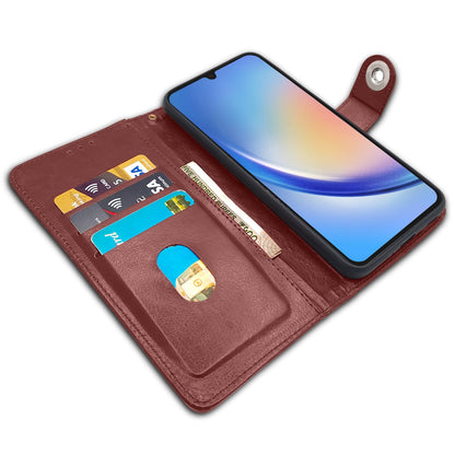 Pikkme Samsung Galaxy A05S Button Flip Cover (Brown)