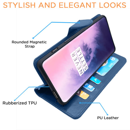 Pikkme OnePlus 7 Pro Vintage Flip Cover | Blue