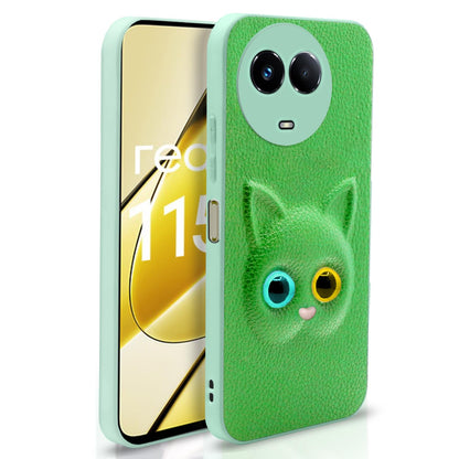 Pikkme Realme 11 5G Kitty Back Cover (Green)