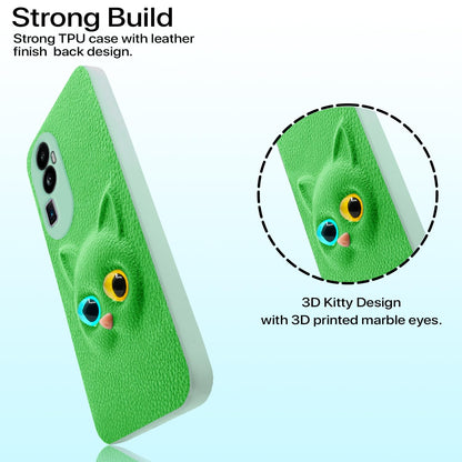 Pikkme Oppo Reno 10 Pro Plus 5G Kitty Back Cover (Green)