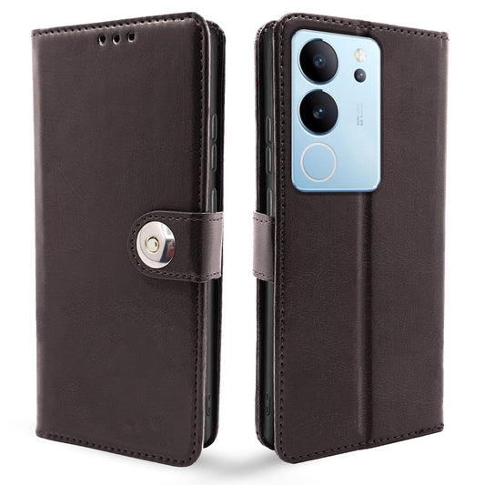 Pikkme Vivo V29 5G Button Flip Cover (Coffee)