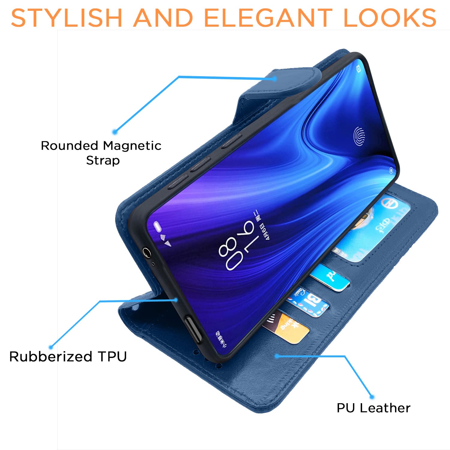 Pikkme Mi Redmi K20 / K20 Pro Vintage Flip Cover | Blue