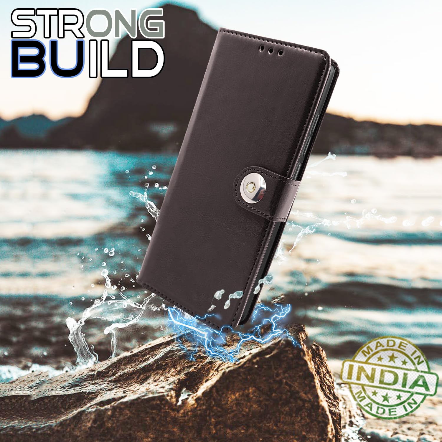 Pikkme Samsung Galaxy A05 Button Flip Cover (Coffee)