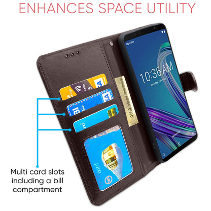 Pikkme Asus Zenfone Max Pro M1 Vintage Flip Cover | Coffee