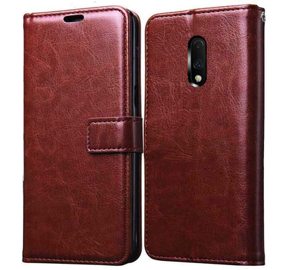 Pikkme OnePlus 7 Vintage Flip Cover | Brown