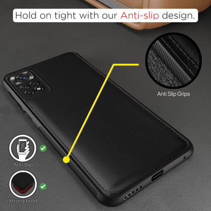 Black Leatherback mobile cover for Redmi Note 11/Note 11s – Pikkme – photo 2