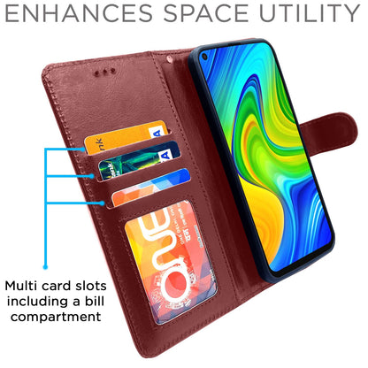 Pikkme Xiaomi Redmi Note 9 Vintage Flip Cover | Brown