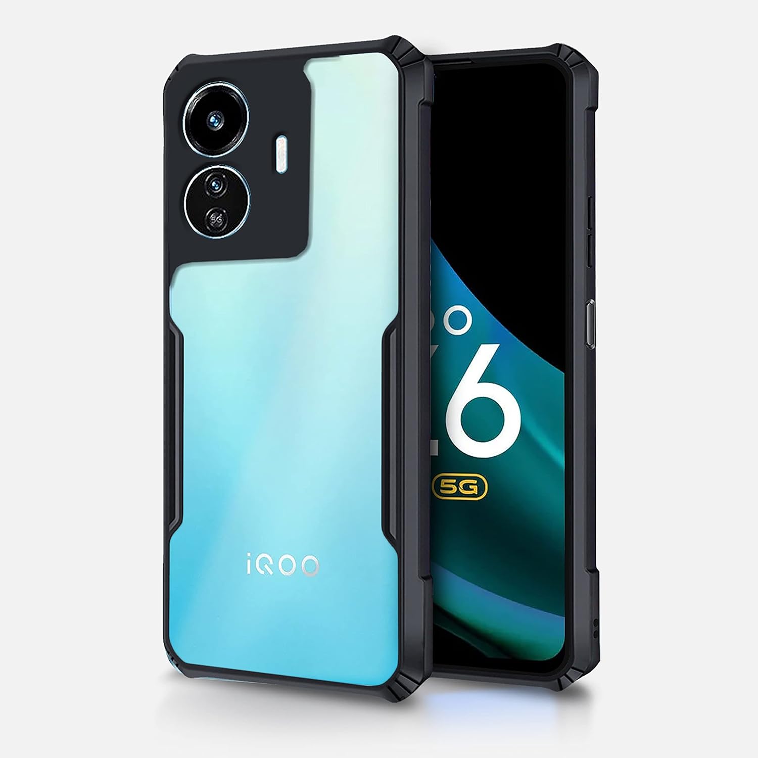 Pikkme iQOO Z6 Lite 5G Back Cover Crystal Clear Transparent Back Eagle Case (black)