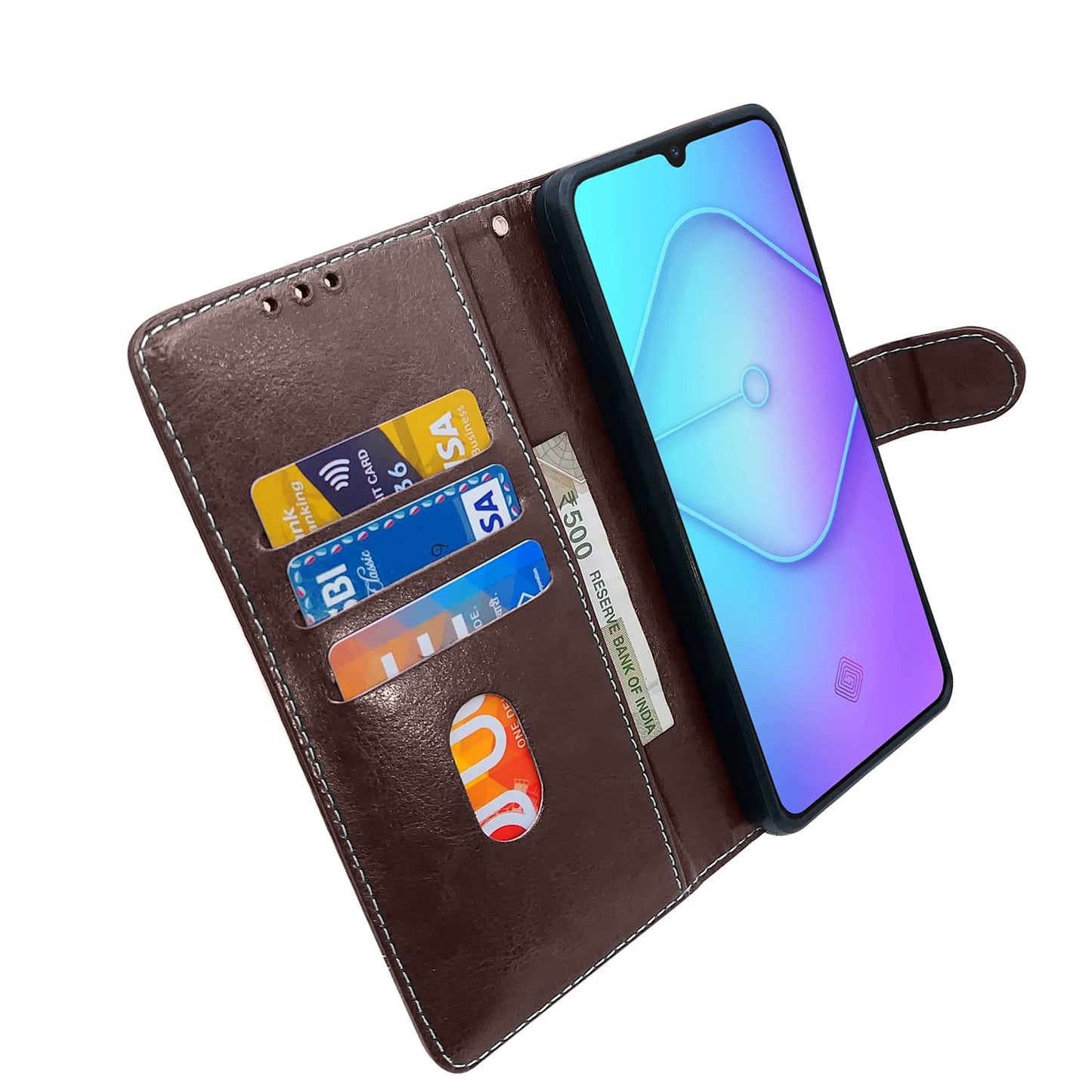 Pikkme Vivo S1 Pro Constrast Flip Cover | Coffee & Brown