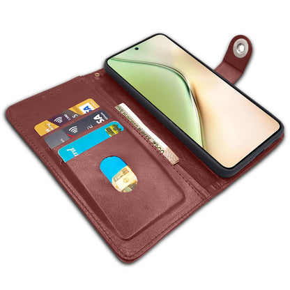 Pikkme Vivo Y200 5G Button Flip Cover (Brown)